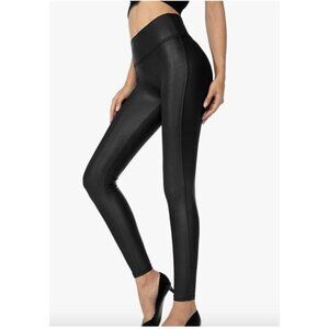 Santiny Medium (Fits Like Large)  Faux Leather Black High Waisted Leggings NEW